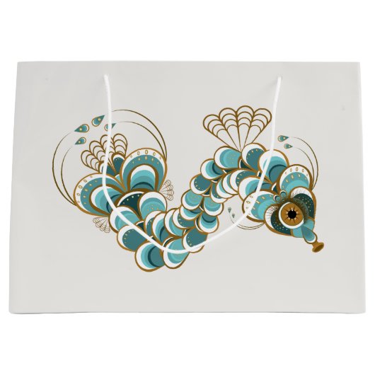 キメラピーコックシーホースラージ抱き枕 ラージペーパーバッグ (正面)