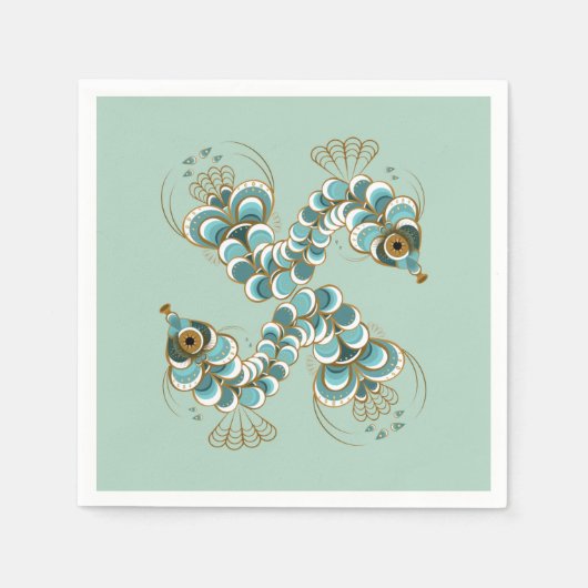 キメラピーコックシーホース紙ナプキンス スタンダードカクテルナプキン (正面)