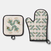 キメラ – ピーコックシーホース 鍋つかみ&鍋敷きセット (正面)