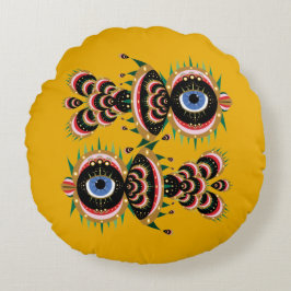 キメラ – フィッシュバードラウンド装飾用クッション ラウンドクッション