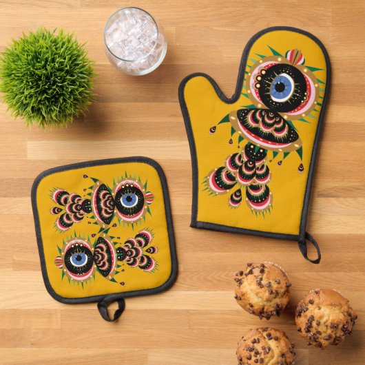 キメラ – フィッシュバード 鍋つかみ&鍋敷きセット (トップダウン)