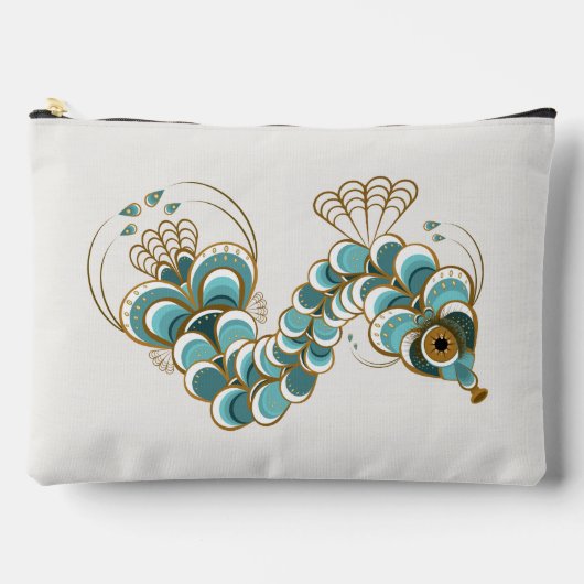 キメラ – 孔雀シーホース大ポーチ アクセサリーポーチ (正面)