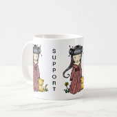 キモノの女の子　日本支援マグカップ コーヒーマグカップ (正面左)