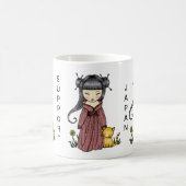 キモノの女の子　日本支援マグカップ コーヒーマグカップ (中央)