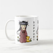 キモノの女の子　日本支援マグカップ コーヒーマグカップ (左)