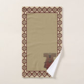 キモノス金ゴールドと赤 バスタオルセット (ハンドタオル)