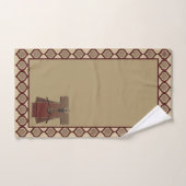 キモノス金ゴールドと赤 バスタオルセット (ハンドタオル)