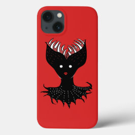 キモーデーモンガールダークゴシックキャラクター歯付き iPhone 13ケース