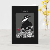 キモーペストドクターゴシック愛してるバレンタイン カード (黄色い花)