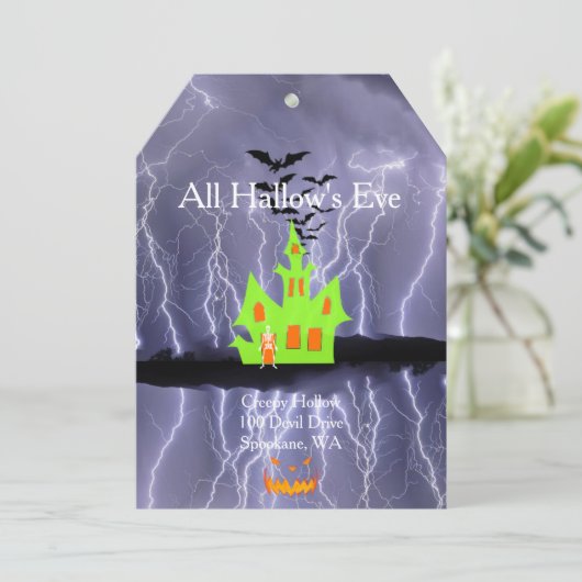 キモーホロウハロウィン幽霊のよく出るハウス カード (スタンド正面)