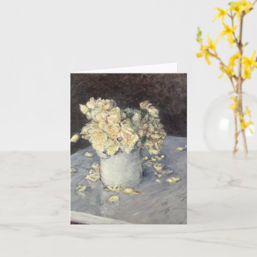 キャイルボット印象派による花瓶の黄色のバラ カード (黄色い花)