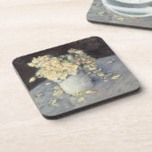 キャイルボット印象派による花瓶の黄色のバラ コースター (左側)