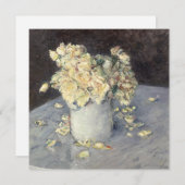 キャイルボット印象派による花瓶の黄色のバラ シーズンカード (正面/裏面)