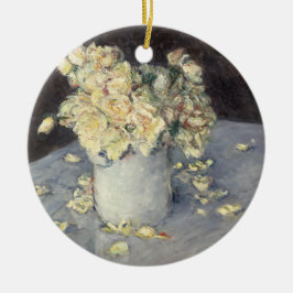キャイルボット印象派による花瓶の黄色のバラ セラミックオーナメント