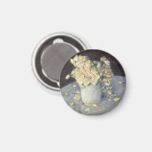 キャイルボット印象派による花瓶の黄色のバラ マグネット (正面/裏面)