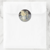 キャイルボット印象派による花瓶の黄色のバラ ラウンドシール (バッグ)