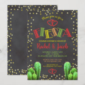 キャクタスフィエスタ カップルシャワー ブライツ オン ブラックボード 招待状 (正面/裏面)