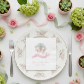 キャクタス ピンク リボン ベイビー ガール シャワーナプキン スタンダードランチョンナプキン