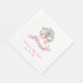 キャクタス ピンク リボン ベイビー ガール シャワーナプキン スタンダードランチョンナプキン (角)