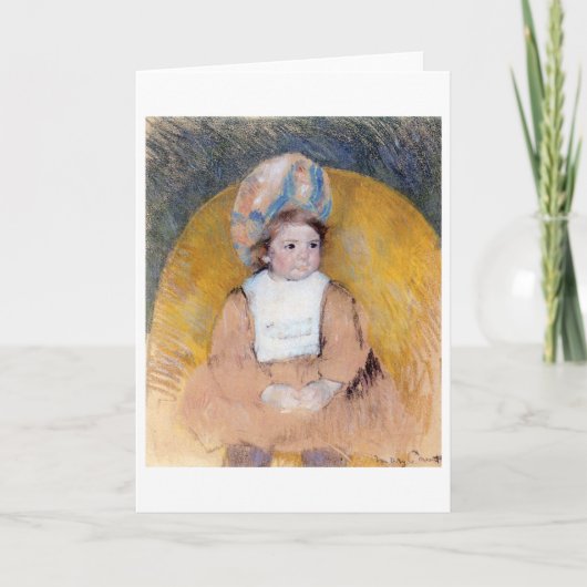 キャサットの黄色い肘掛け椅子に座る少女 カード (正面)