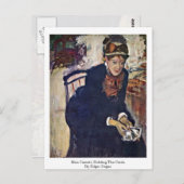 キャサッ恋しく思ト、エドガー・デガのカードを持って ポストカード (正面/裏面)