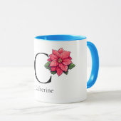 キャサリンのミニマルな花のモノグラムマグ マグカップ (正面右)