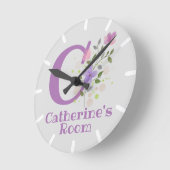 キャサリンの子供部屋用時計 ラウンド壁時計 (傾斜)