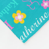 キャサリンパーソナライズされたの名前アクアピンクの毛布 フリースブランケット (角)