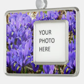 キャサリンホジキンアイリスパープル春フローラ シルバープレートフレームオーナメント (左)