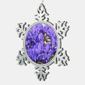 キャサリンホジキンアイリスパープル春フローラ スノーフレークピューターオーナメント (右)