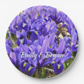 キャサリンホジキンアイリスパープル春フローラ ペーパープレート (正面)