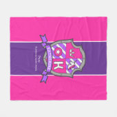 キャサリン文字K名シールド紫を意味する フリースブランケット (正面(横))