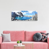 キャサリン湖とバナーピーク – シエラネバダ キャンバスプリント (インサイチュ (リビング))