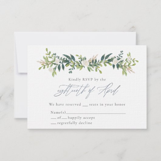 キャサリン & ボー 出席カード 招待状 (正面)