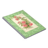 キャサリンKleinのピンクのバラの緑は郵便はがきを残します ノートブック (右側)