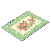 キャサリンKleinのピンクのバラの緑は郵便はがきを残します ノートブック (左側)