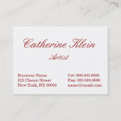 キャサリンKlein: ヒイラギのロビン 名刺 (裏面)