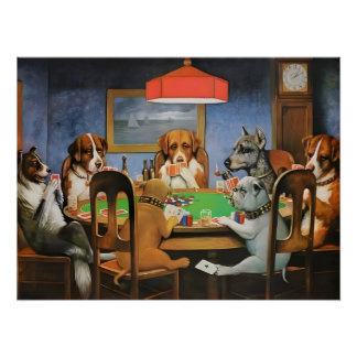 キャシアス・マーセラス・クーリッジの「ポーカーをする犬」 ポスター