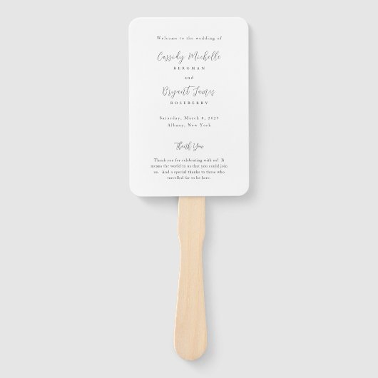 キャシディ伝統的エレガントな結婚式プログラム ハンドファン (正面)