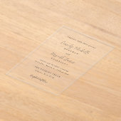 キャシディ伝統的エレガントな結婚式 アクリル招待状 (レイダウン)