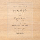 キャシディ伝統的エレガントな結婚式 アクリル招待状 (正面)