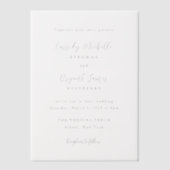 キャシディ伝統的エレガントな結婚式 ベラム紙招待状 (正面)