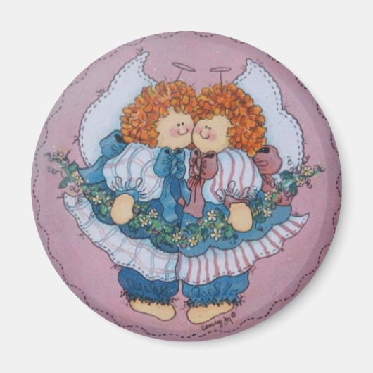 キャシーとクラリッサツインズエンジェルマグネット マグネット (正面)