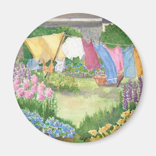 キャシーの洗濯オンMonhegan島メインのボタン マグネット (正面)