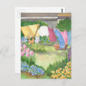 キャシーの洗濯オンMonhegan島メイン葉書 ポストカード (正面/裏面)