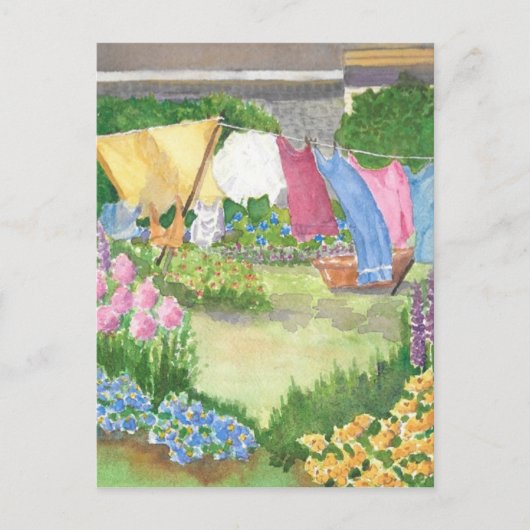 キャシーの洗濯オンMonhegan島メイン葉書 ポストカード (正面)