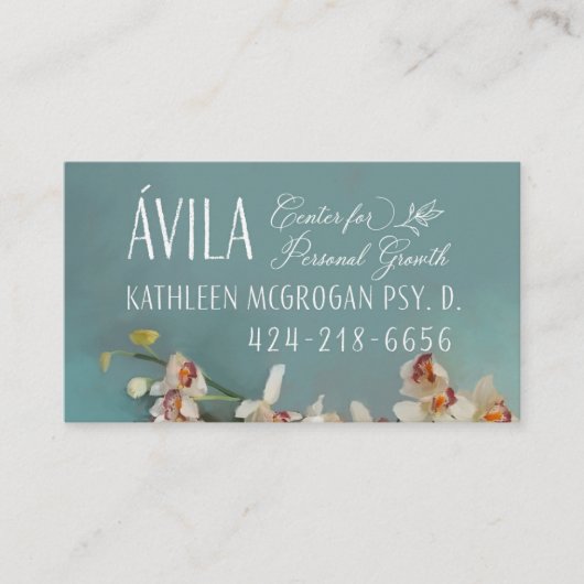 キャシーカスタムビジネスカードブルーオーキッド 名刺 (正面)