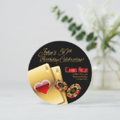 キャシー・ベガス・カジノ・ナイト 50歳の誕生日パーティー 招待状 (スタンド正面)