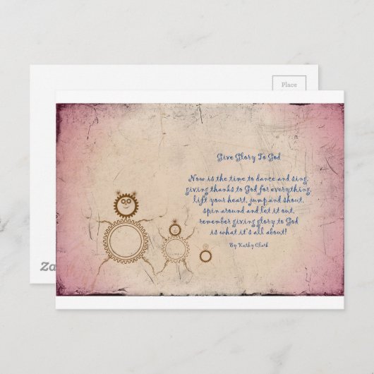 キャシ与えー・クラークによる神への栄光の詩 ポストカード (正面/裏面)