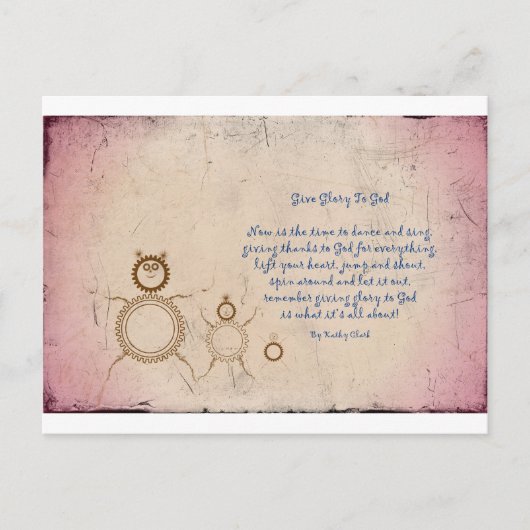 キャシ与えー・クラークによる神への栄光の詩 ポストカード (正面)